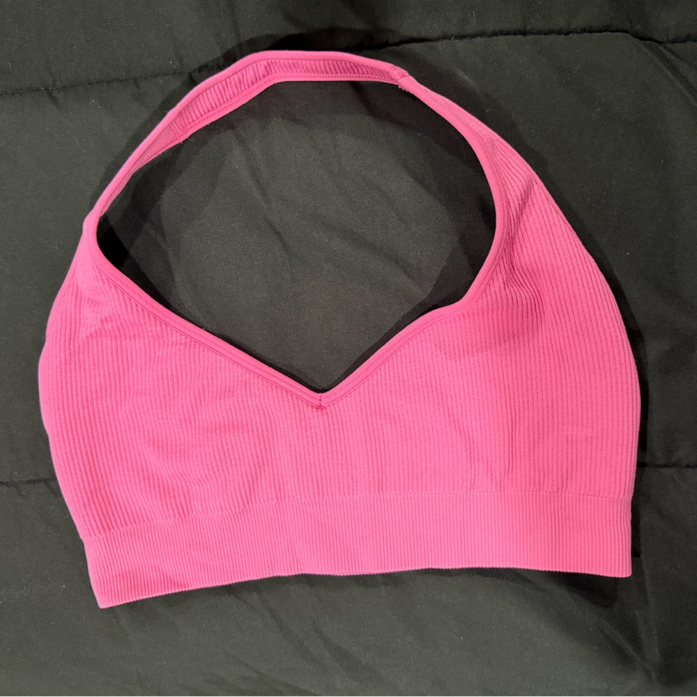 NVGTN Pink Ribbed SPORTS BRA